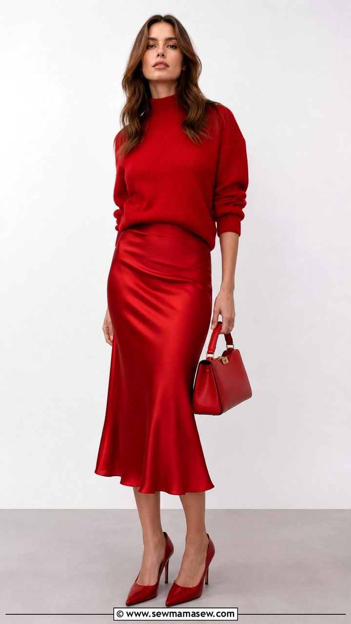 Red Monochrome Outfit - 30 red outfit ideas for women