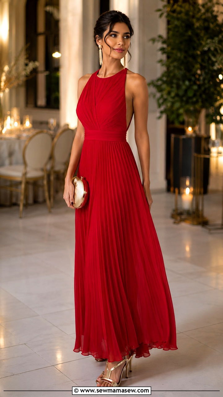 Red Pleated Dress Wedding Guest - 30 Red dress outfit ideas for wedding guest
