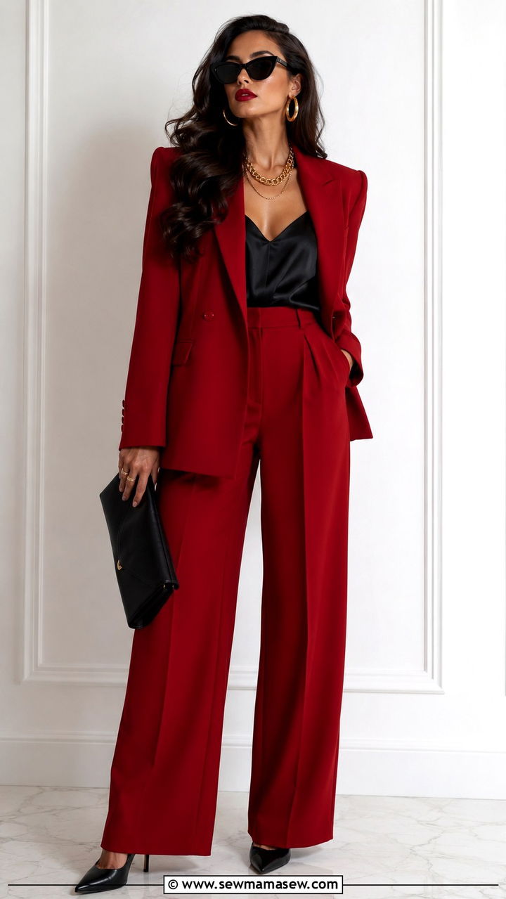 Red Power Suit Outfit - 25 Mob wife aesthetic outfit ideas 2026