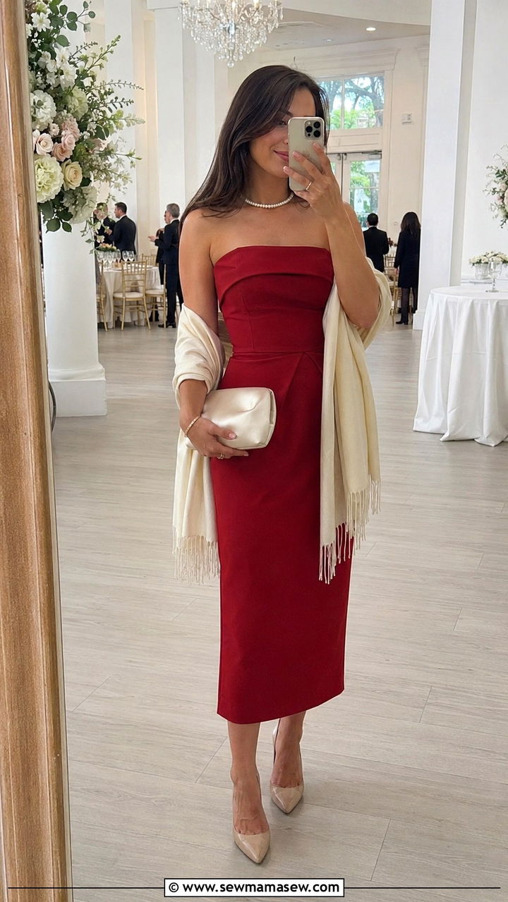 Red Strapless Dress Wedding Guest - 30 Red dress outfit ideas for wedding guest