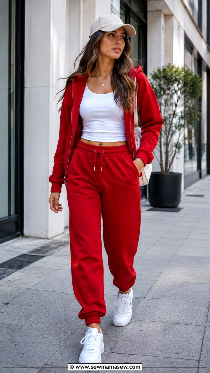 Red Track Suit Outfit - 30 red outfit ideas for women