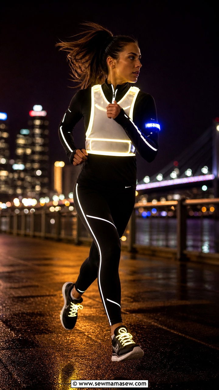 Reflective Long Sleeve Top and Reflective Tights with Light Up Vest - 20 5K outfit ideas