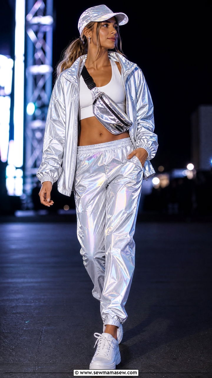 Reflective Windbreaker Set - 30 EDM concert outfit ideas
