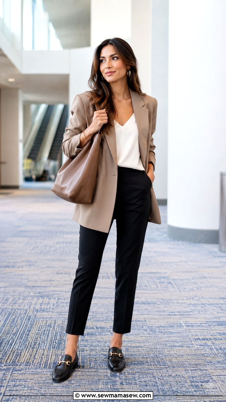 Relaxed Blazer With Ankle Trousers And Loafers - 30 Legal conference outfit ideas