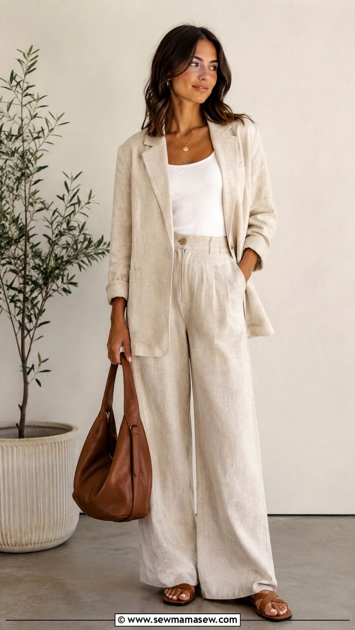 Relaxed Blazer With Wide Leg Trousers Outfit - 25 2026 fashion trends women casual