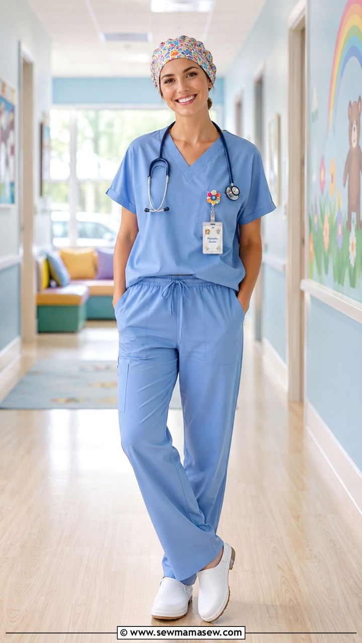 Relaxed Fit Scrubs With Clogs - 30 Doctor outfit ideas