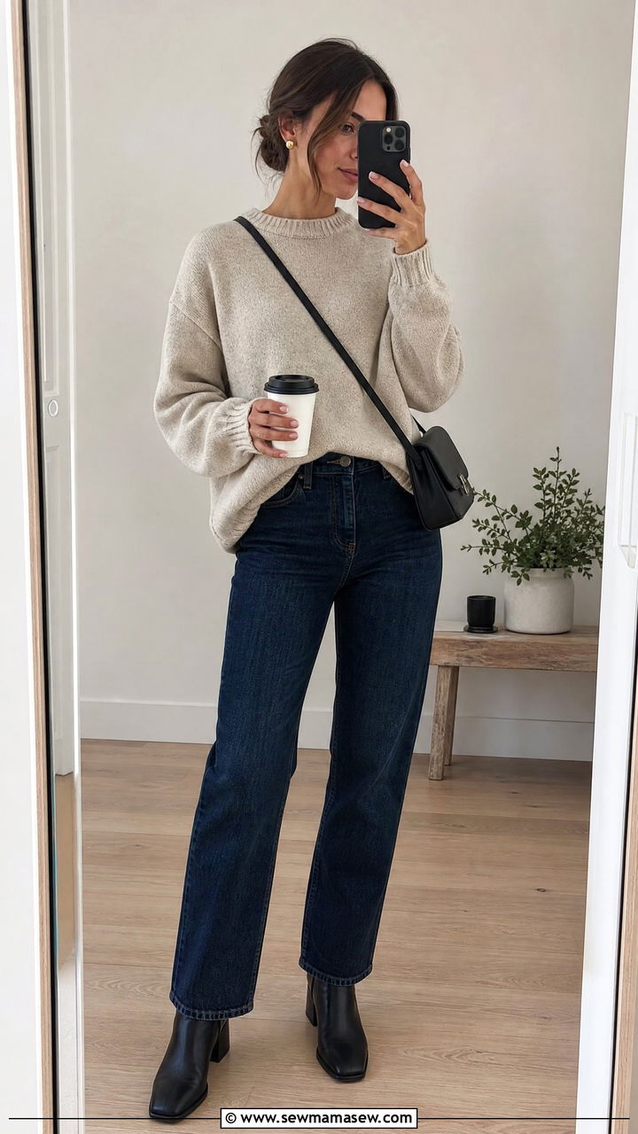 Relaxed Knit and Straight Leg Jeans - 25 2026 outfits classy