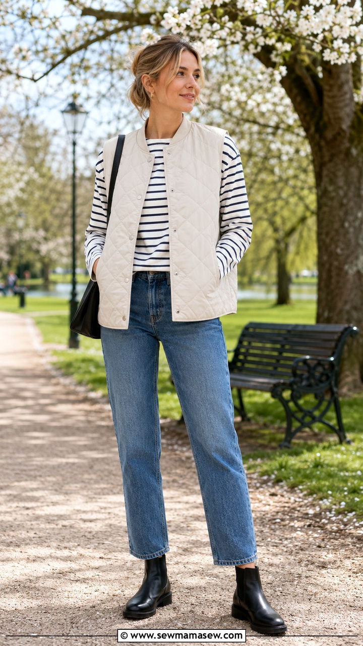 Relaxed cardigan with white tee and baggy jeans - 30 spring scandinavian outfits