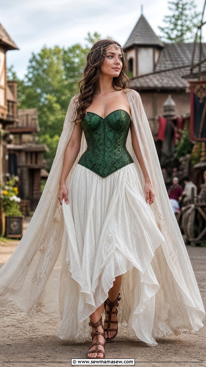 Ren Faire Fairy Corset and Flowing Skirt - 30 fairycore outfits for women