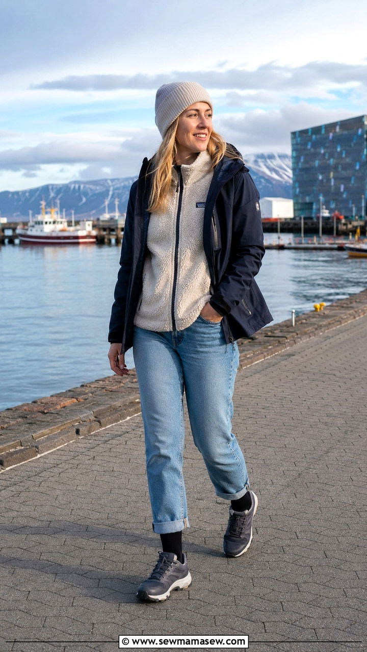 Reykjavik harbor walk windproof outfit - 25 Reykjavik outfit ideas