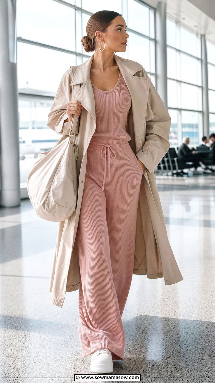 Ribbed Co Ord Matching Set Airport Outfit - 30 Matching set outfit ideas for airport