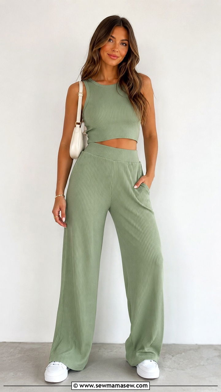 Ribbed Knit Co Ord Set Spring Outfit - 30 spring outfits 2026 women casual