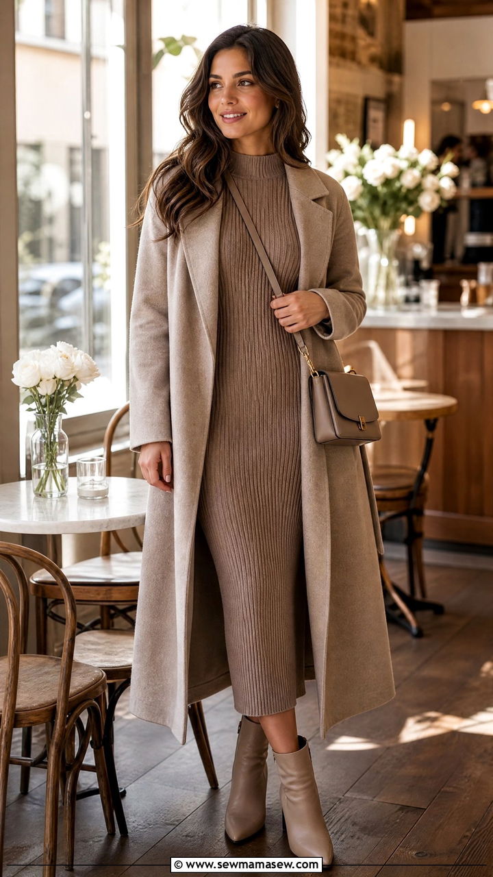 Ribbed Knit Dress Birthday Brunch Outfit - 35 Birthday brunch outfit ideas