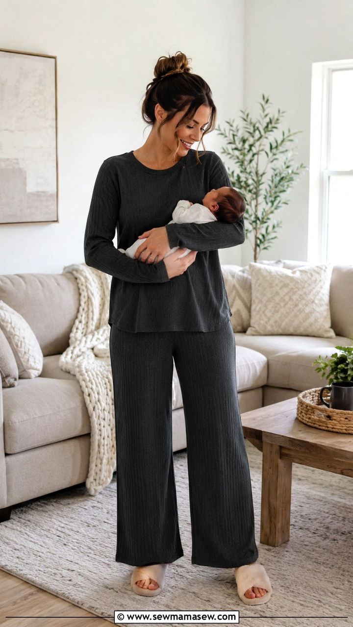 Ribbed Knit Lounge Set - 20 Postpartum outfit ideas week 1