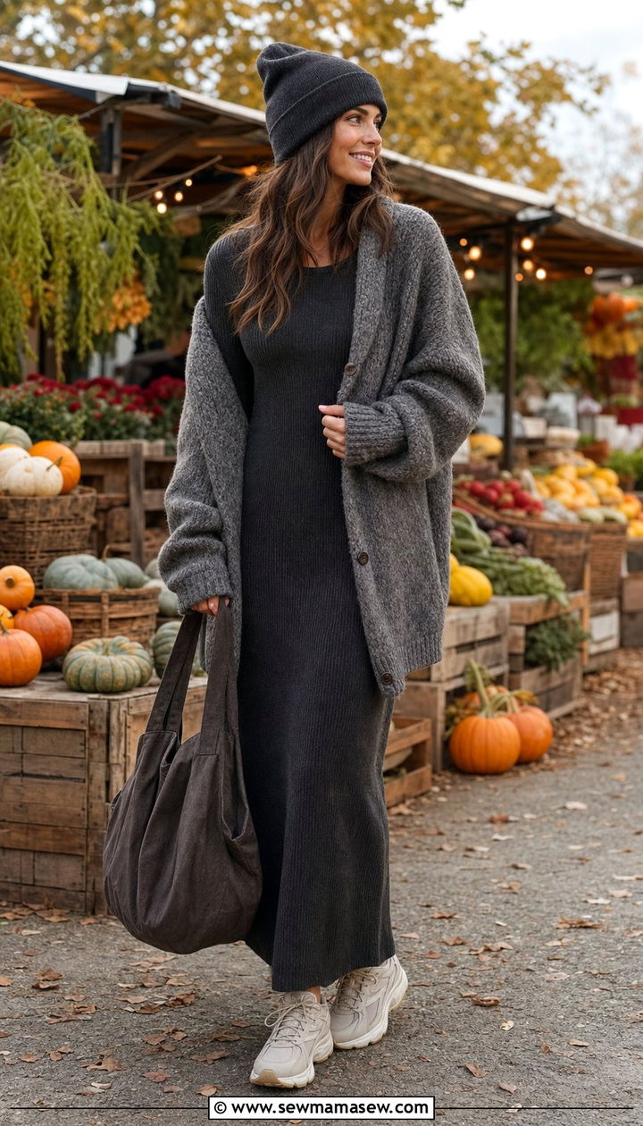 Ribbed Knit Maxi Dress Style - 35 casual maxi dress outfits