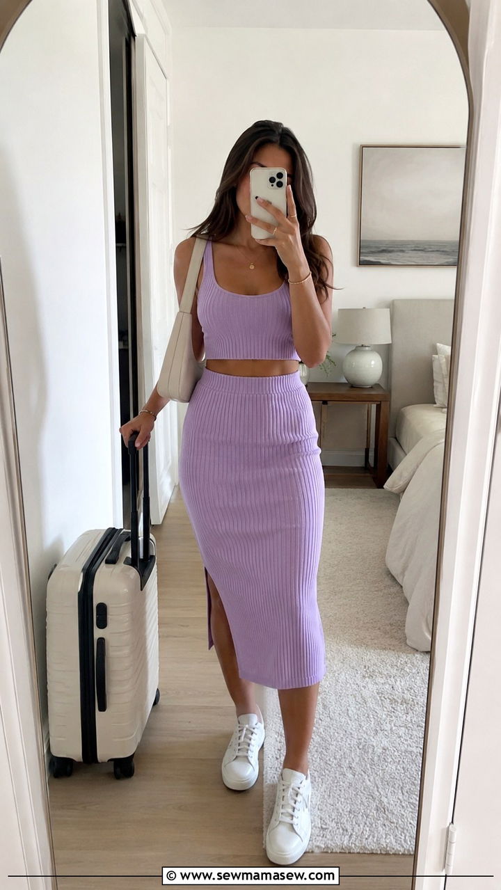Ribbed Knit Two Piece Set - 30 casual romantic outfits