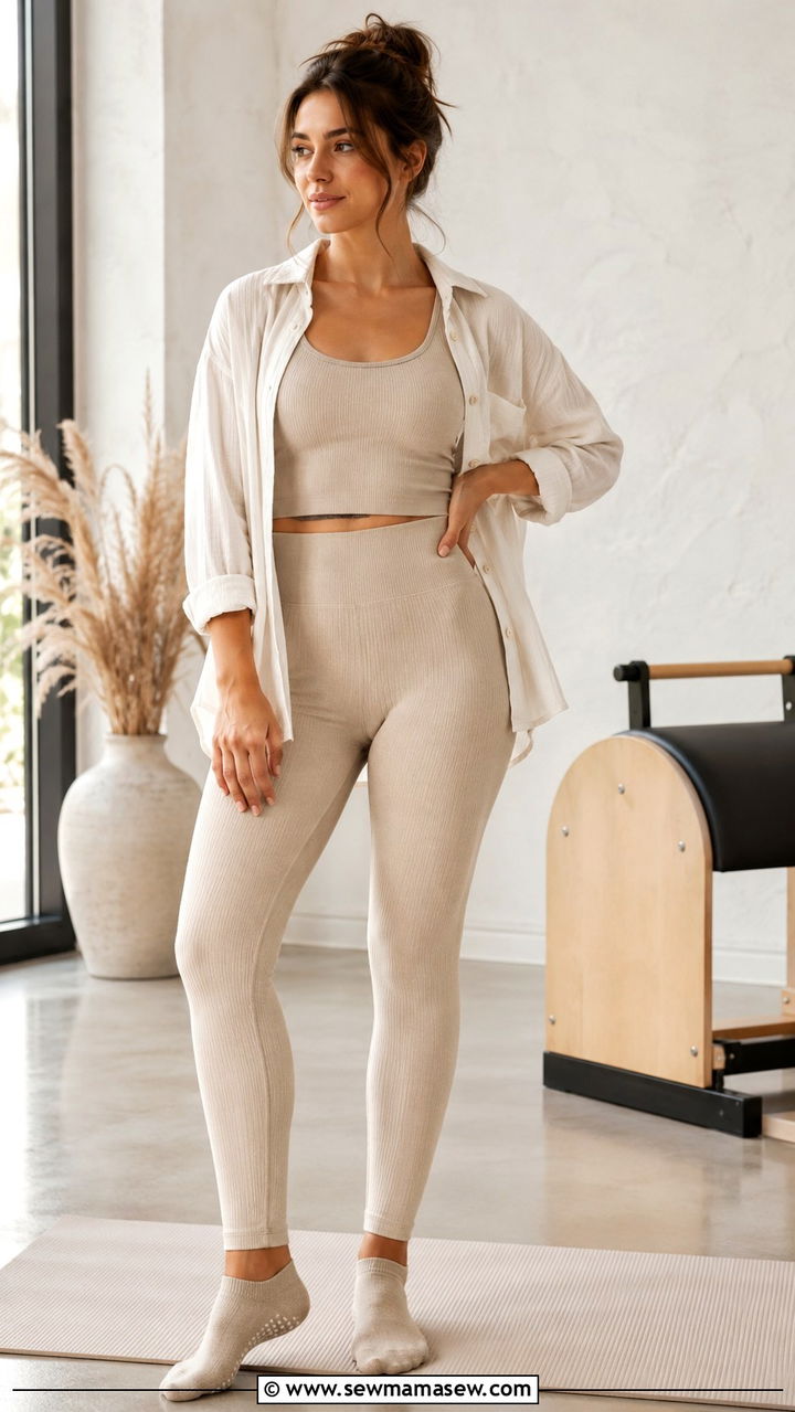 Ribbed Pilates set for beginners - 25 Pilates outfit ideas for beginners