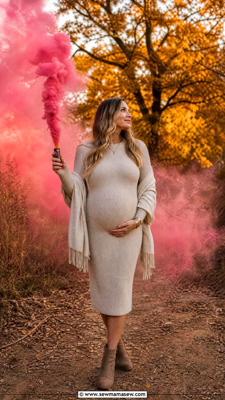 Ribbed knit dress for fall gender reveal - 25 Gender reveal outfit ideas