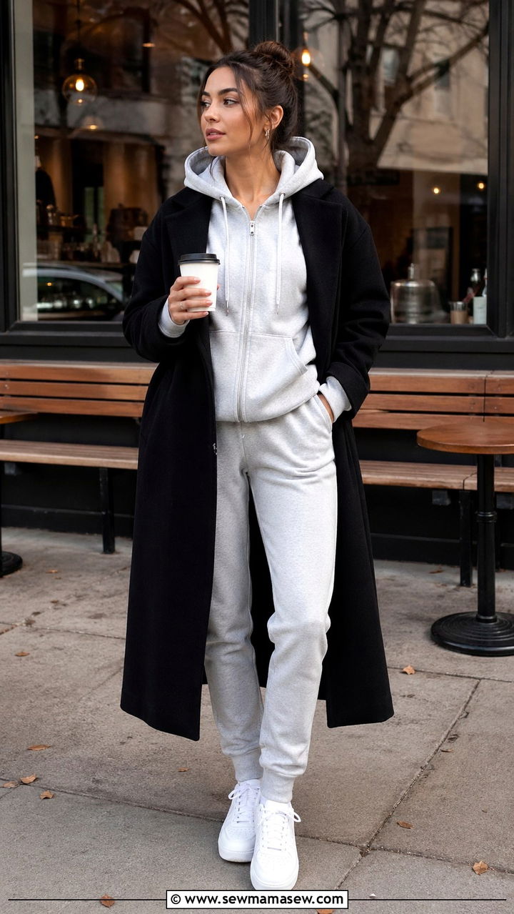 Ribbed knit dress with long coat - 40 What to wear in Chicago