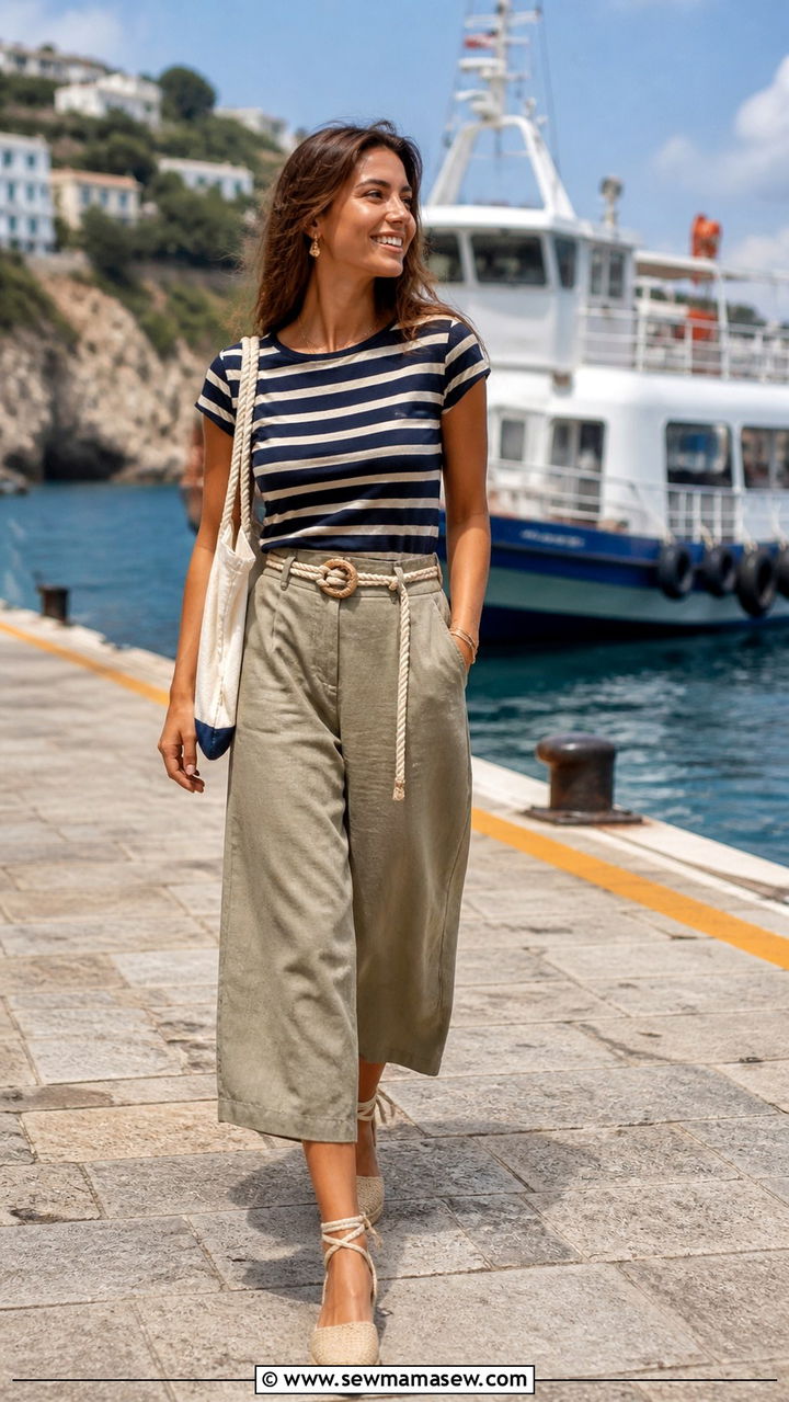 Ribbed tank with high waisted palazzo pants Italy - 40 Italy summer outfit ideas