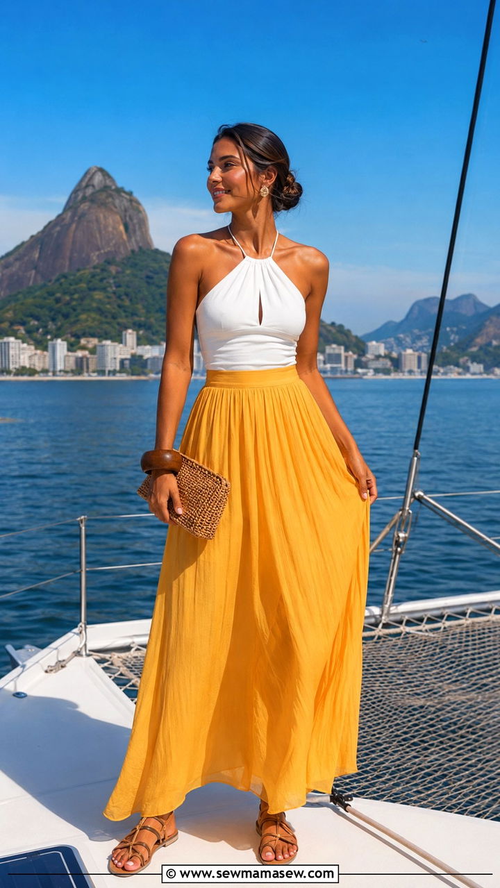 Rio de Janeiro Halter Top and Maxi Skirt - 25 Rio de Janeiro outfit ideas