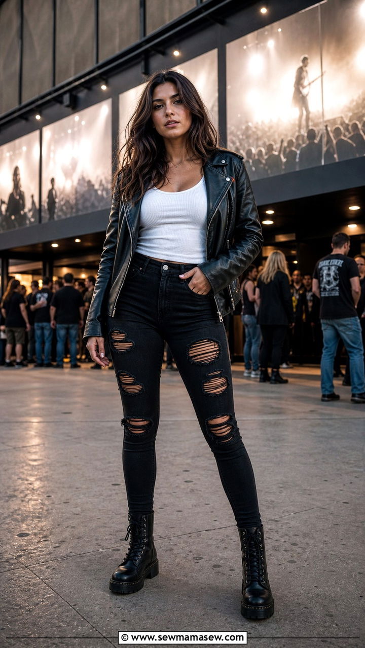 Ripped jeans with combat boots outfit - 40 Combat boots outfit ideas
