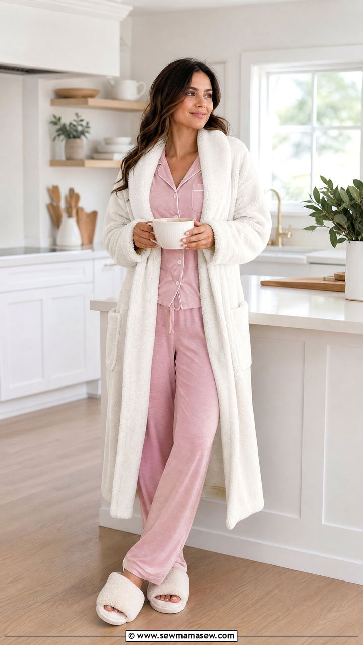 Robe and Pajamas - 25 Cozy sick day outfit ideas