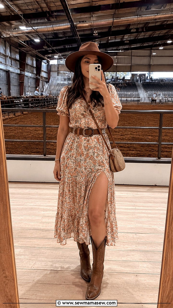 Rodeo Dress With Cowboy Boots Outfit - 30 Texas outfit ideas for women