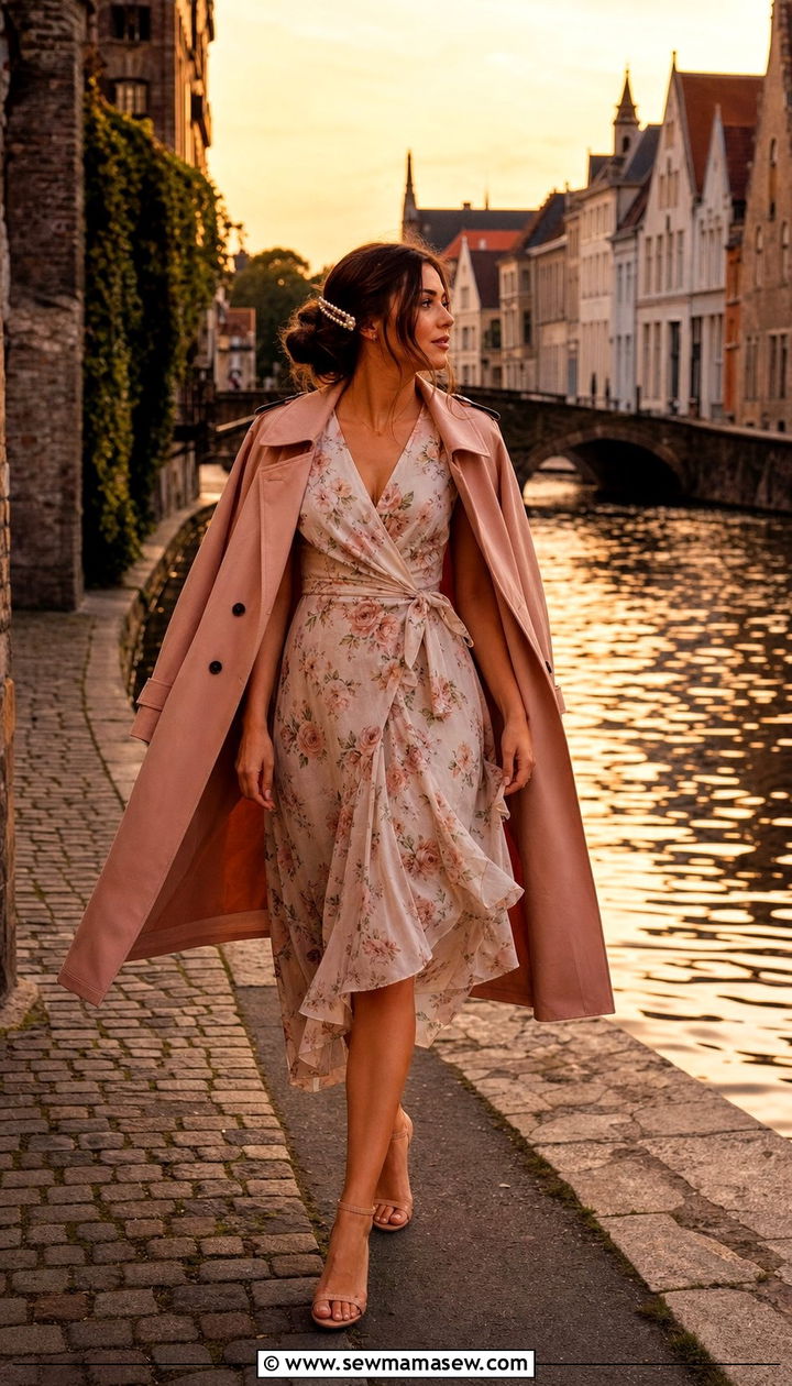 Romantic Outfit Bruges Canal Stroll at Dusk - 35 Bruges outfit ideas