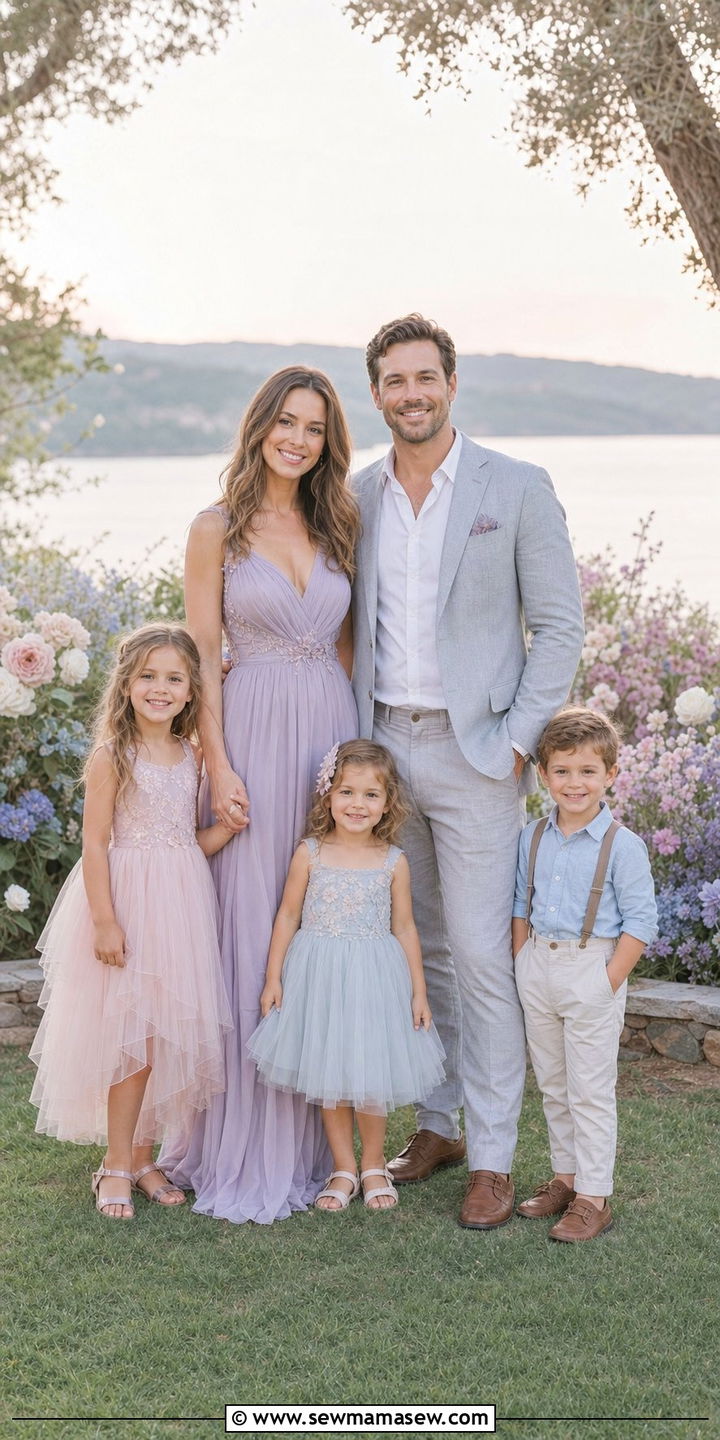 Romantic pastel family photo outfit - 25 family photo outfits 2026