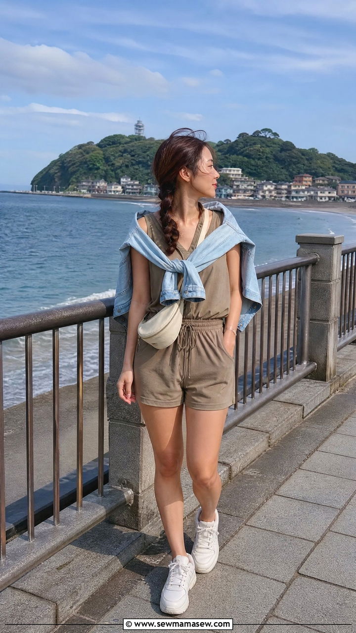 Romper With a Denim Jacket Outfit - 40 Summer Japan outfit ideas