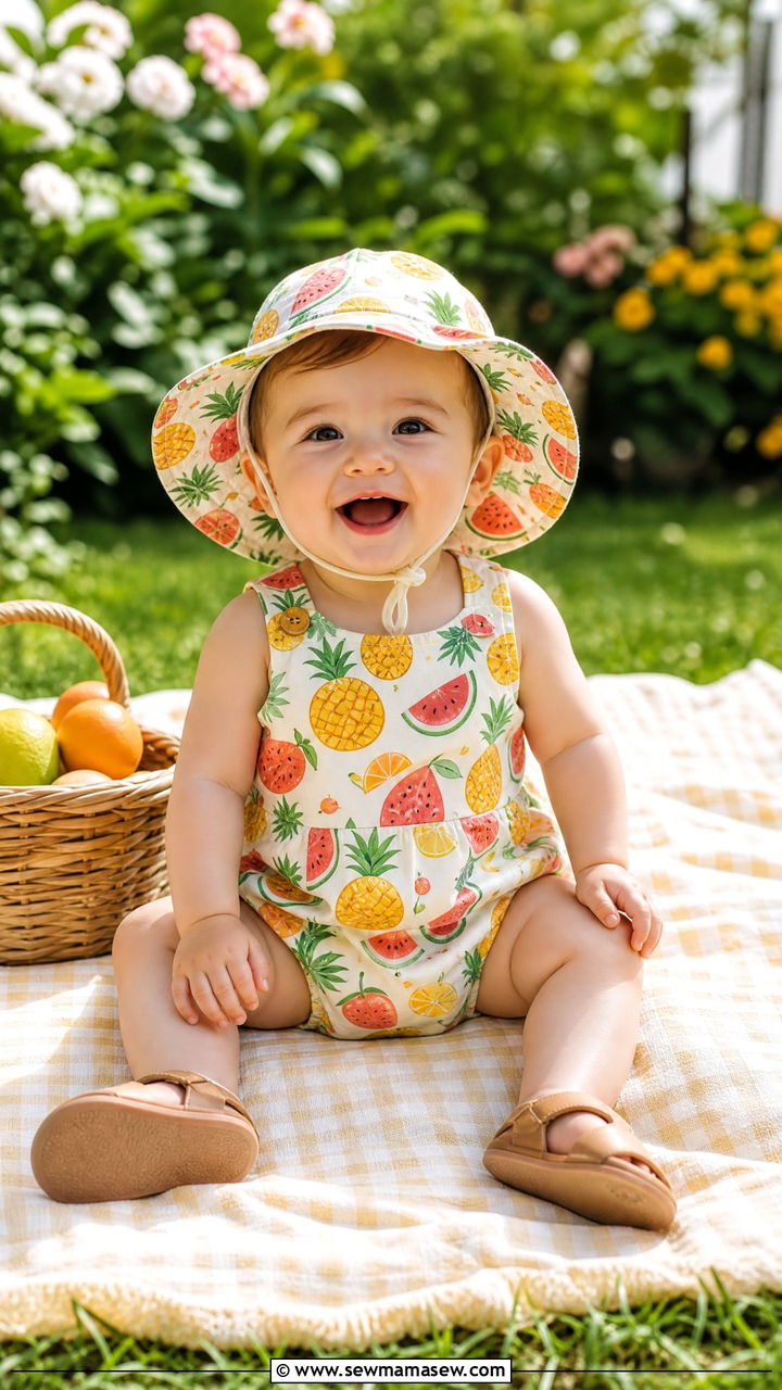 Romper with Sun Hat - 30 Summer outfits for kids