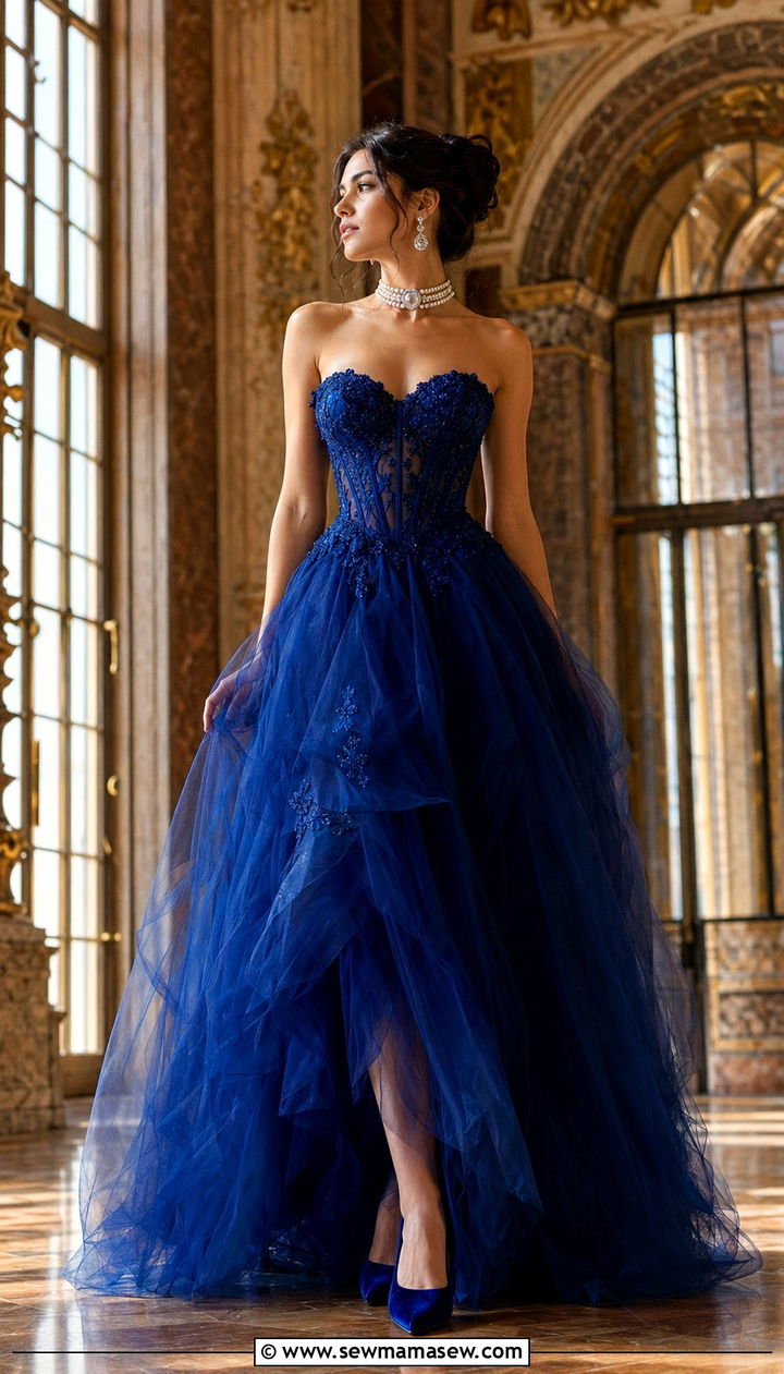 Royalcore Corset Bodice and Floor Length Tulle Skirt Outfit - 35 aesthetic outfits