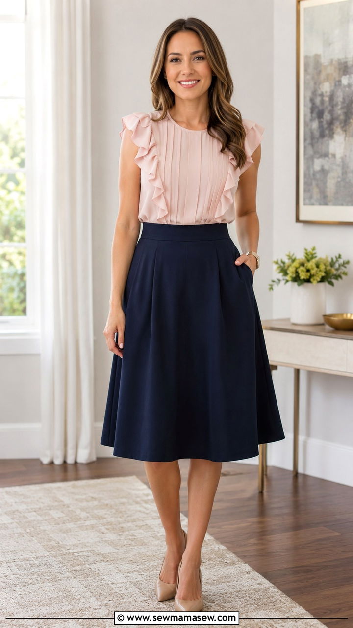 Ruffled Blouse Outfit For Love Handles - 20 Outfits for love handles