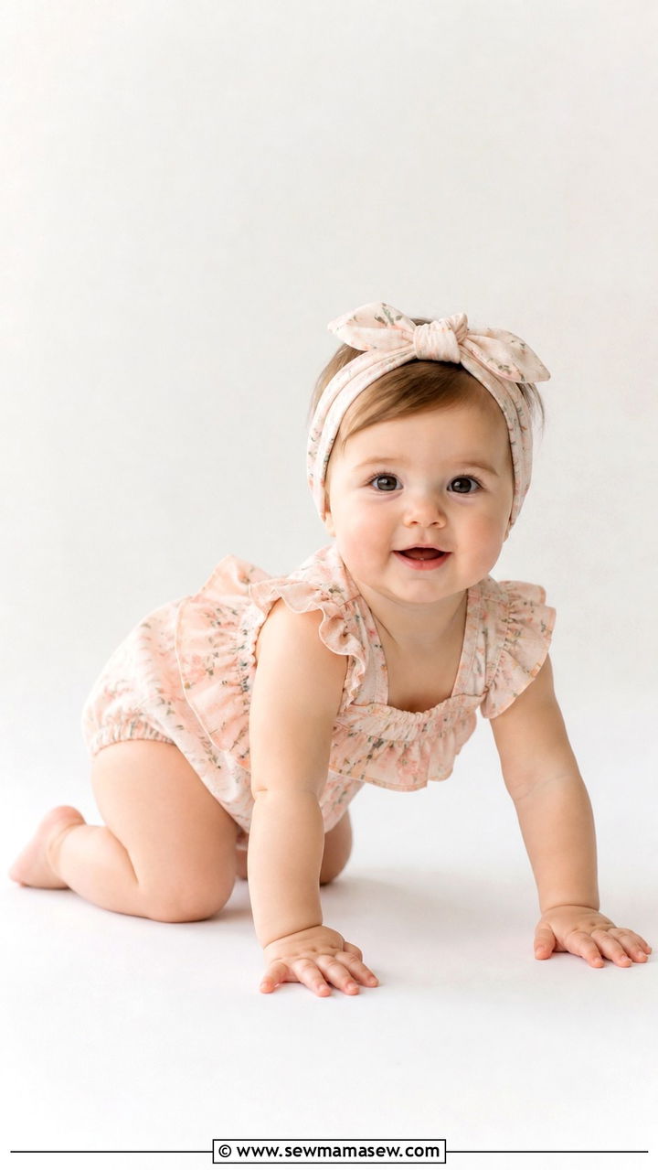 Ruffled Romper With Bloomers Baby Girl Outfit - 20 1 year photo outfit ideas