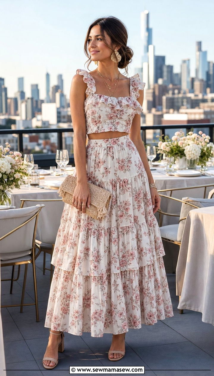 Ruffled Two Piece Set Outfit - 25 Early May outfit ideas