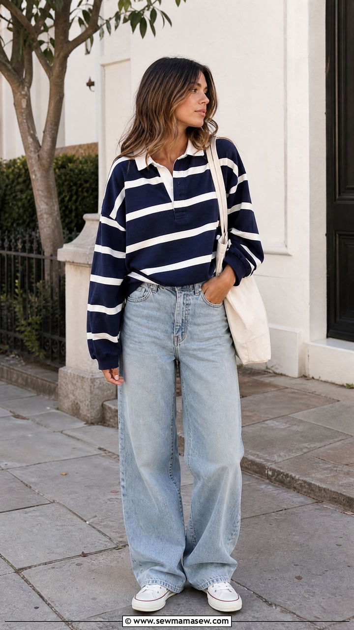Rugby Shirt and Baggy Jeans Outfit - 20 2026 outfits to copy