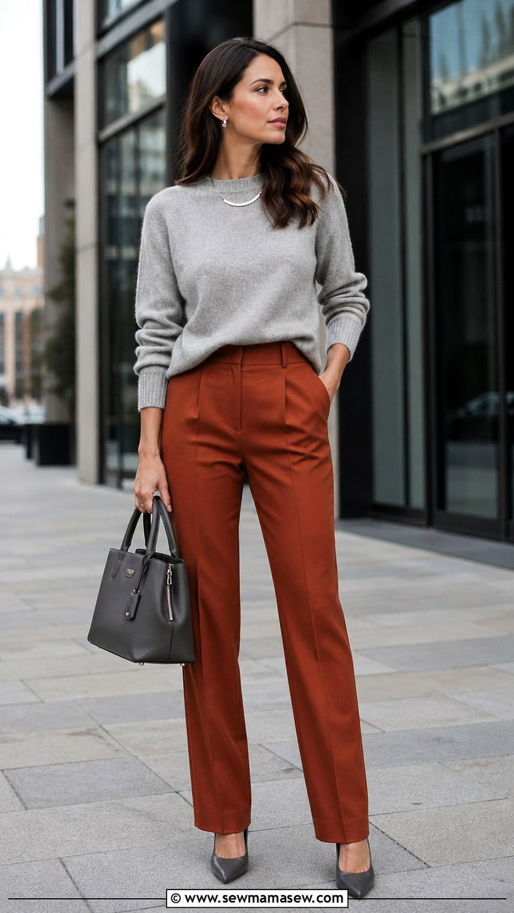 Rust And Gray Outfit - 40 All rust outfit ideas