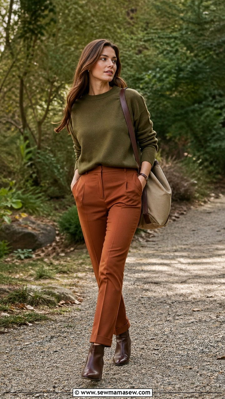 Rust And Olive Green Outfit - 40 All rust outfit ideas