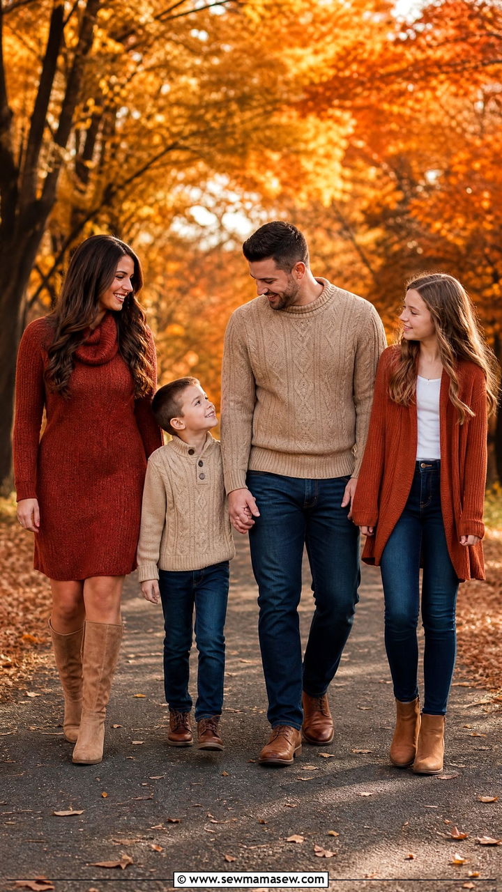 Rust And Tan Family Photo Outfits - 30 casual family photo outfits