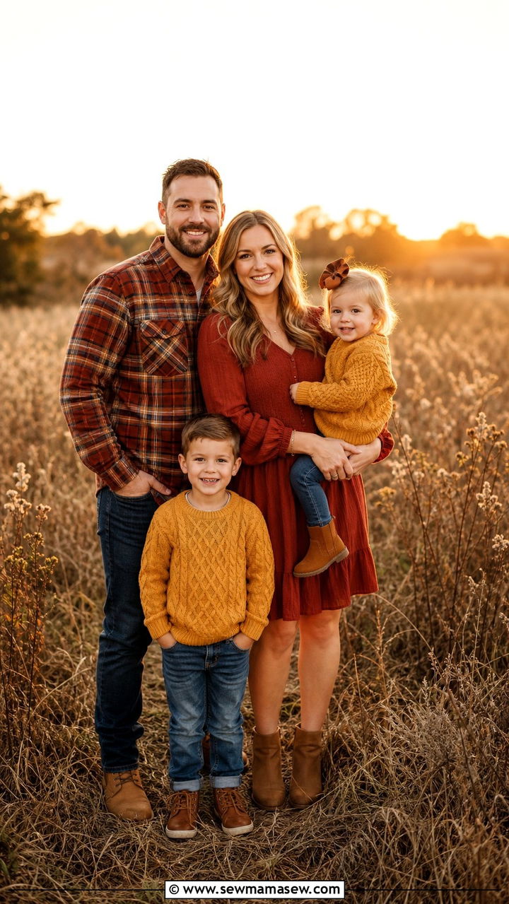 Rust and Mustard Family Photo Outfits - 25 family photo outfits Pinterest