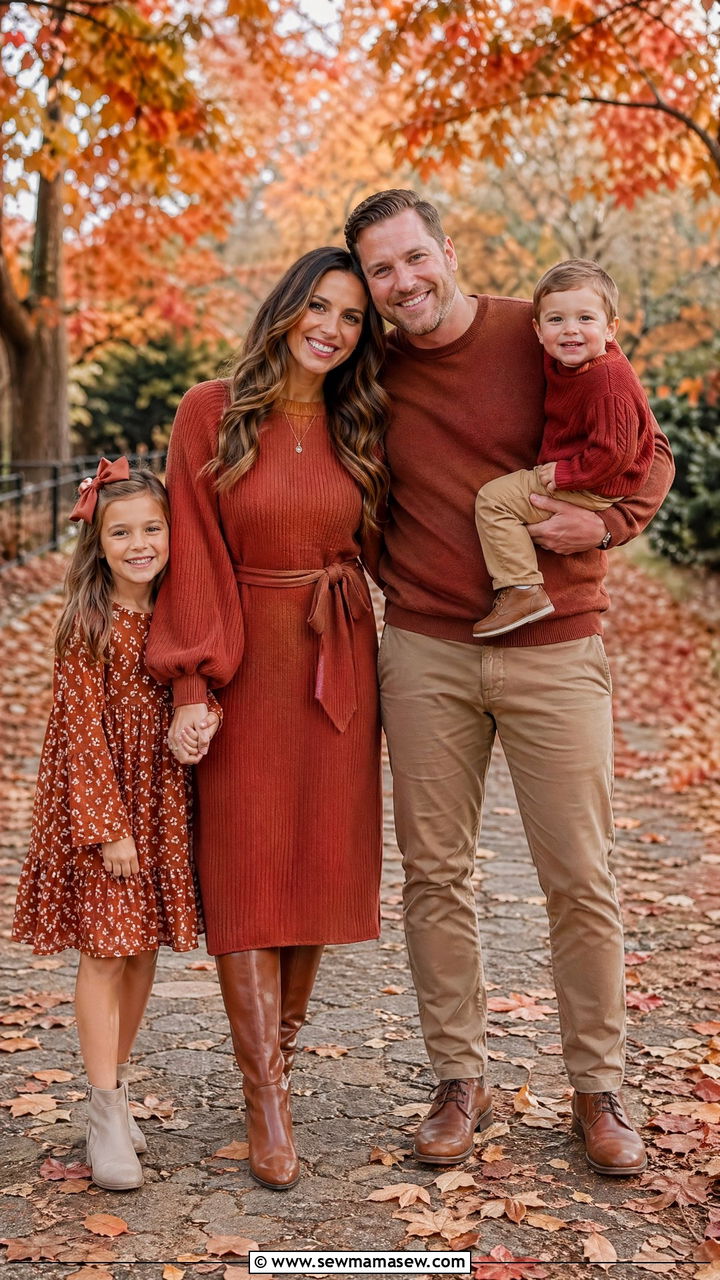 Rust and Terracotta Family Photo Outfits - 35 family photo outfits