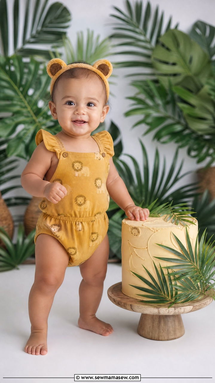 Safari Animal Romper Cake Smash Outfit - 25 Cake smash outfit ideas