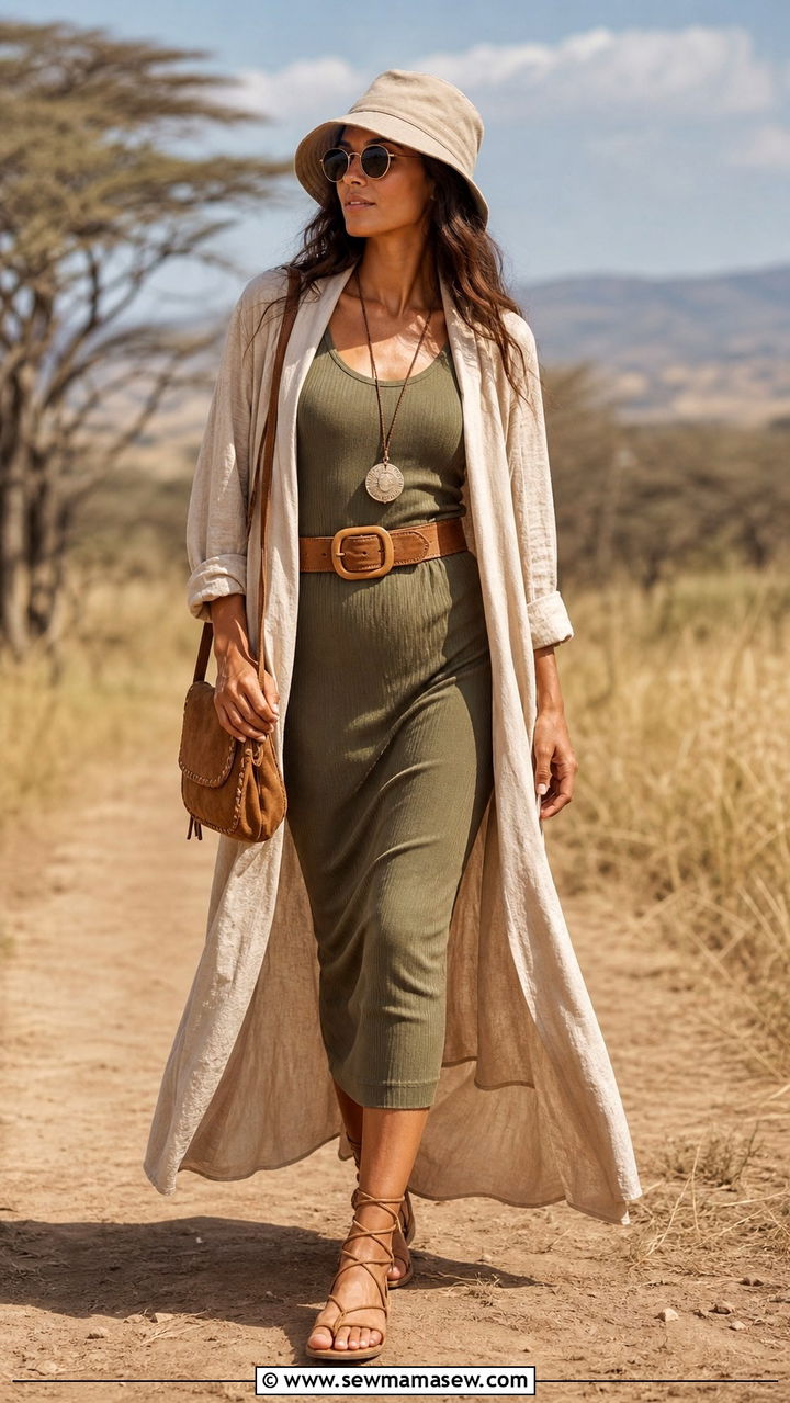Safari Blouse With A Line Skirt Outfit - 40 Safari outfit ideas