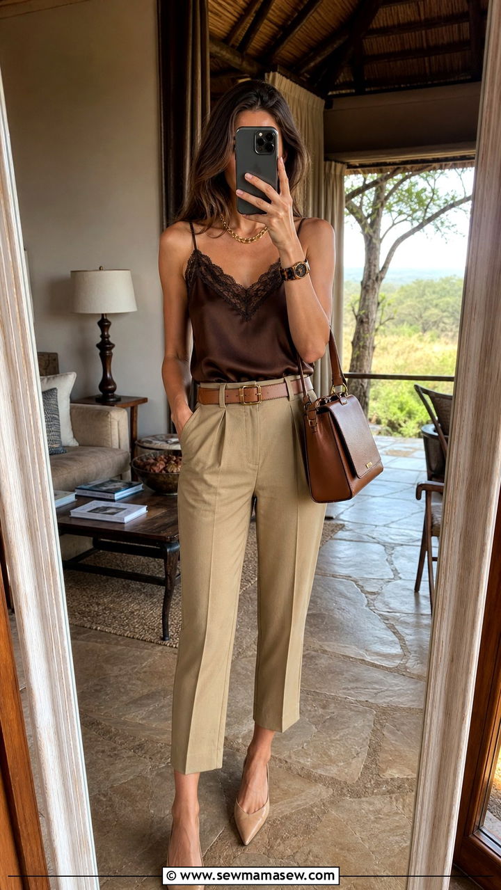 Safari Trench Coat With Cropped Pants Outfit - 40 Safari outfit ideas