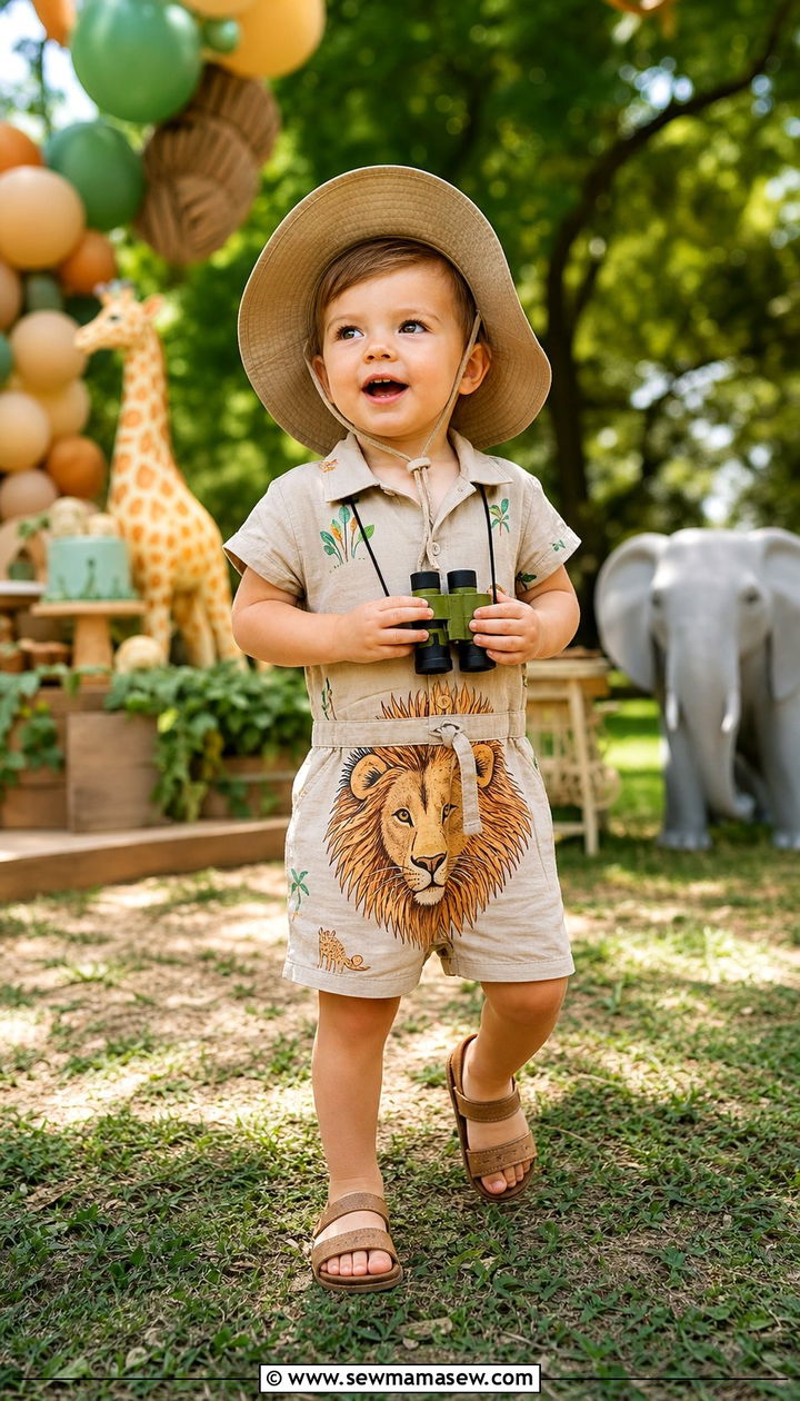 Safari animal birthday outfit for a toddler - 35 Birthday outfit ideas for kids