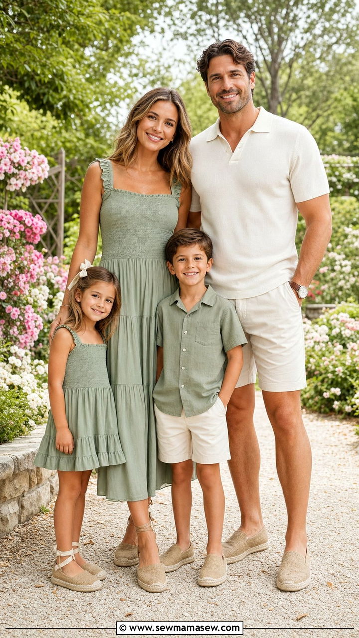 Sage Green And Cream Family Photo Outfits Spring 2026 - 25 Family photo outfit ideas spring 2026