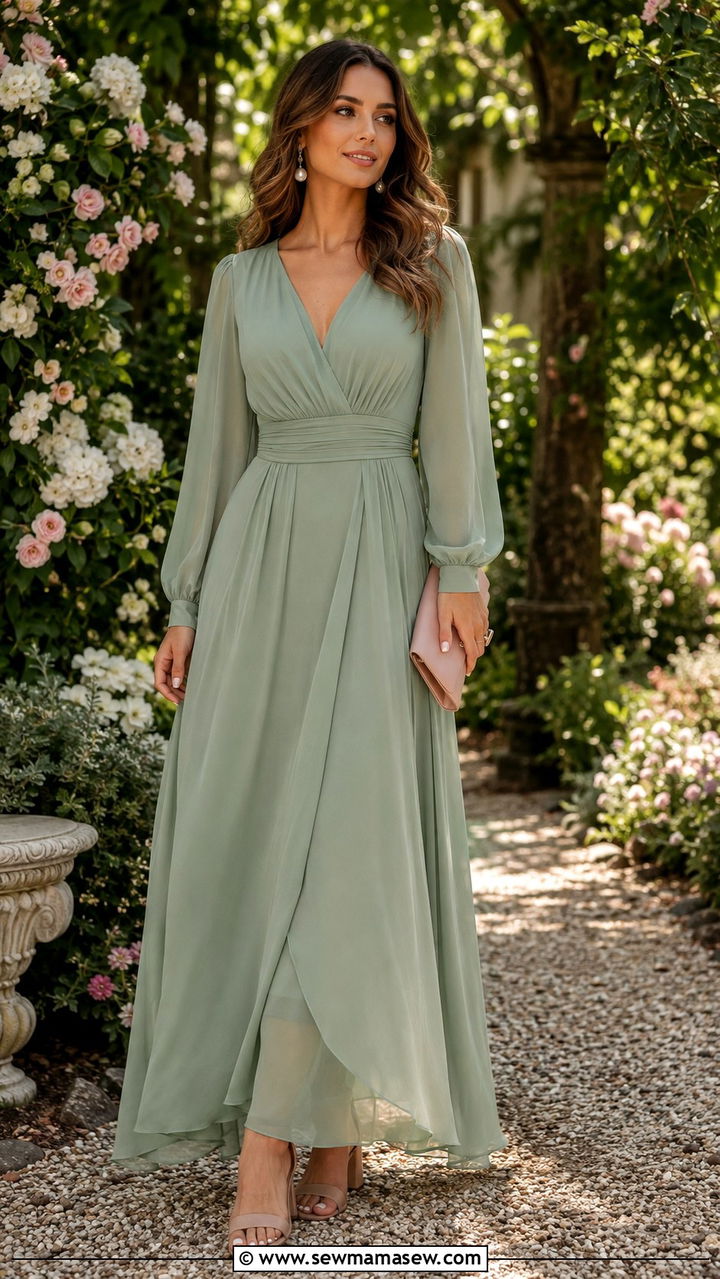 Sage Green Chiffon Maxi Dress Wedding Guest - 20 Wedding guest outfit ideas sage green dress