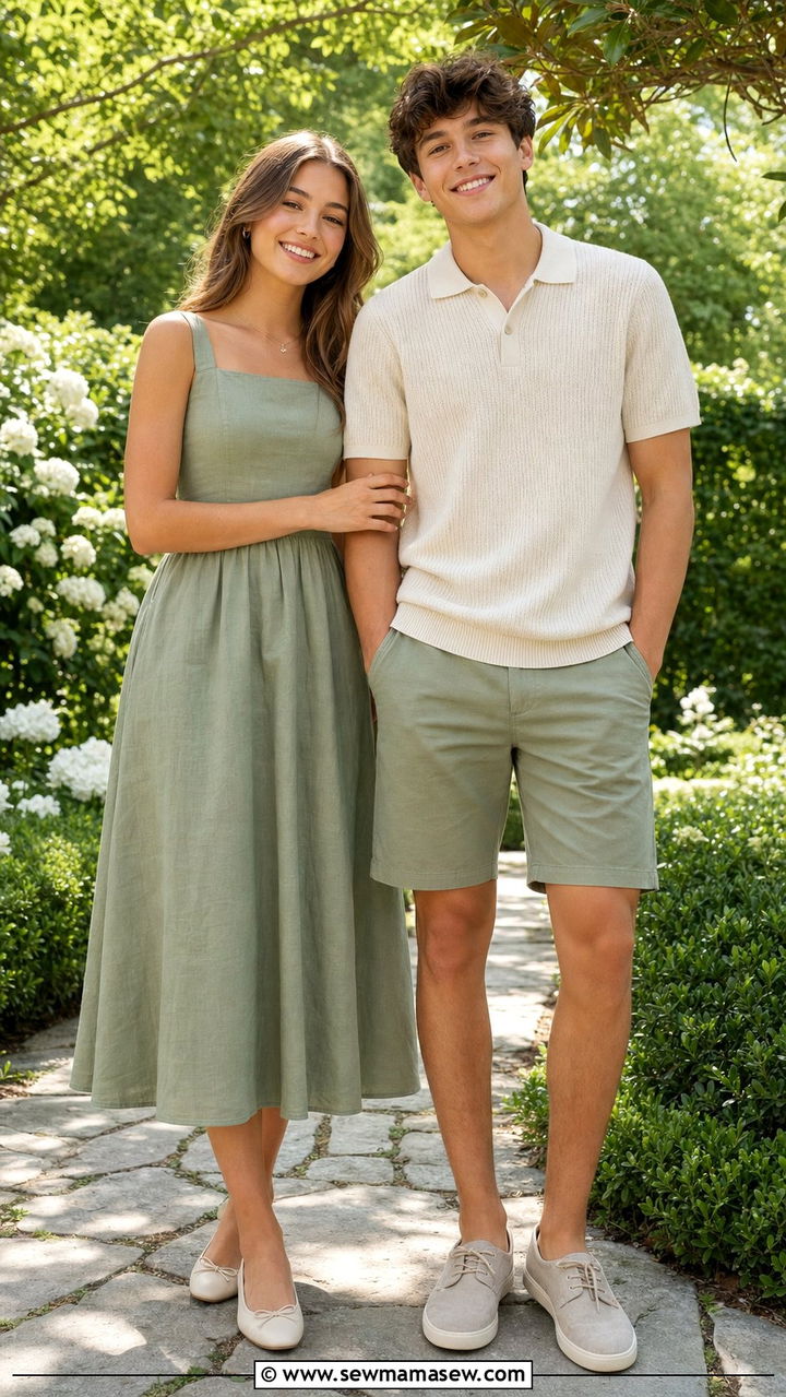 Sage Green Coordinated Sibling Outfits - 25 Spring sibling outfit ideas