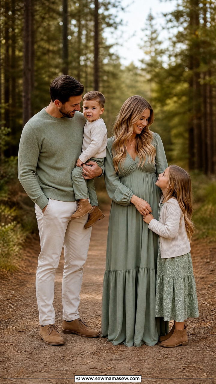 Sage Green Family Photo Outfits - 30 casual family photo outfits